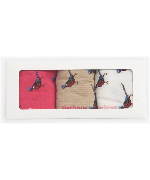 Women's Barbour Pheasant Sock Gift Set - Pink Dahlia