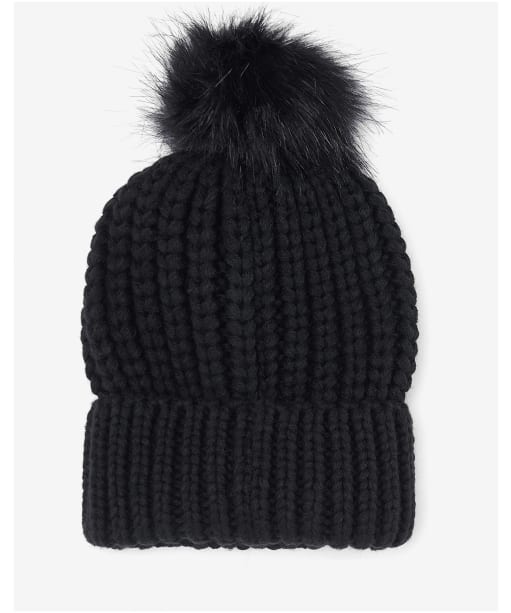 Women's Barbour Saltburn Bobble Hat - Black