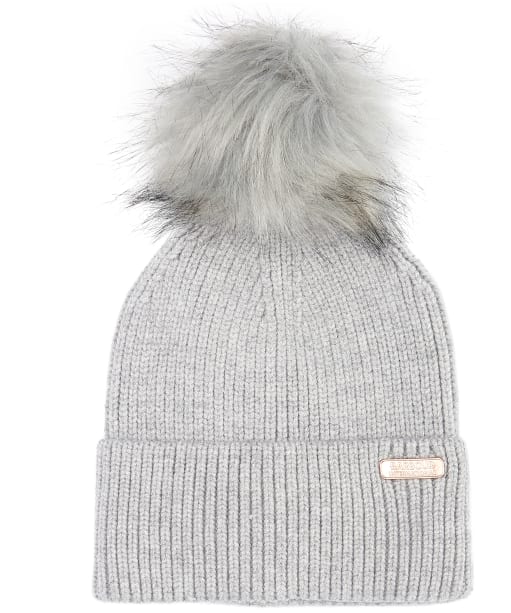 Women's Barbour International Mallory Pom Beanie - Light Grey