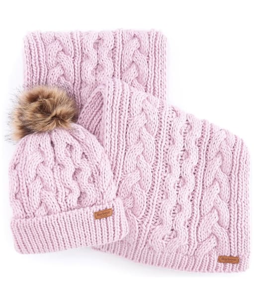 Women’s Barbour Penshaw Beanie & Scarf Set - Lavender Haze