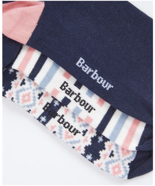 Women's Barbour Claudia Fairisle Sock Gift Set - Pink / Navy