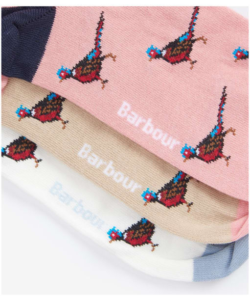 Women's Barbour Pheasant Sock Gift Set - Pink Rust Mix