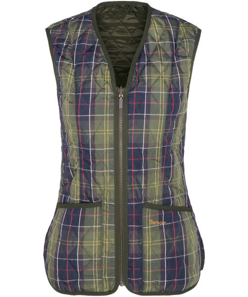 Women's Barbour Quilted Tartan Betty Waistcoat / Zip-In Liner - Classic Tartan