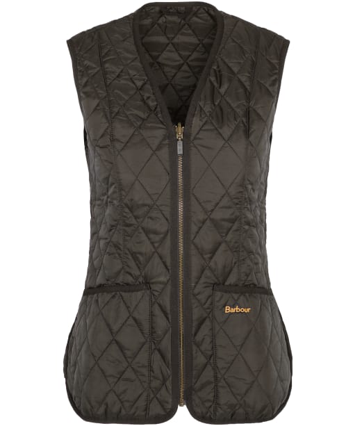 Women's Barbour Betty Quilted Waistcoat / Zip-In Liner - Dark Olive