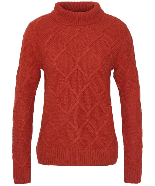 Women's Barbour Burne Roll Neck Knit - Spiced Pumpkin