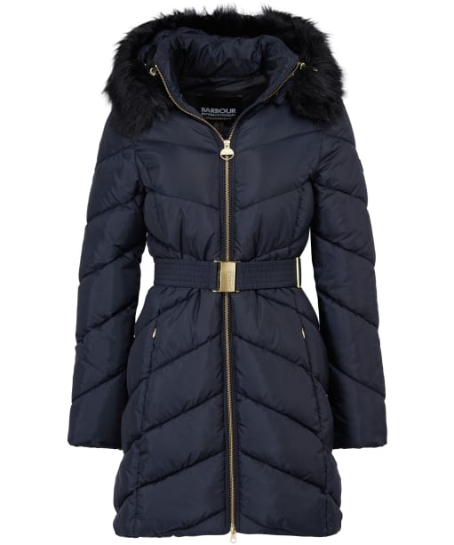 Women's Barbour International East Moor Quilted Jacket - Black