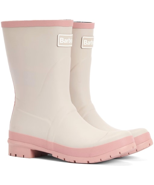 Women’s Barbour Banbury Mid Height Wellington Boots - WHITE PEPPER/PIN