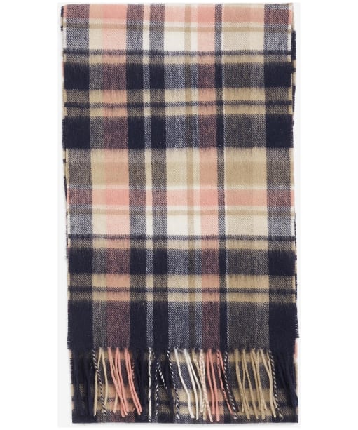 Women's Barbour Vintage Winter Plaid Scarf - Navy / Pink Rust