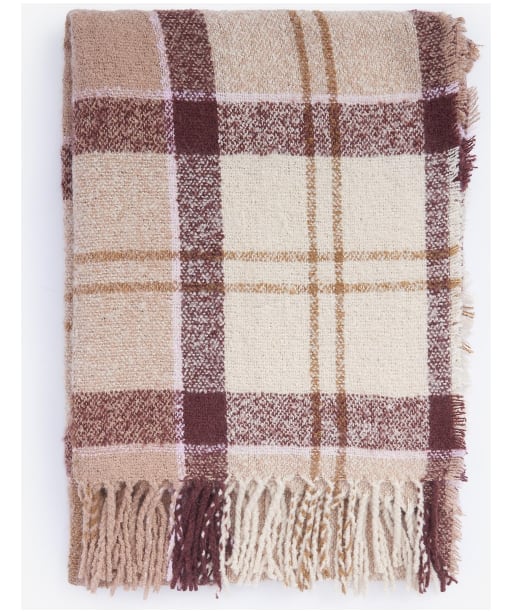 Women's Barbour Tartan Boucle Scarf - Muted Cabernet