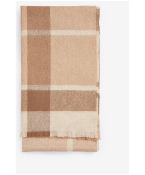 Women's Barbour Rosefield Tartan Scarf - Camel