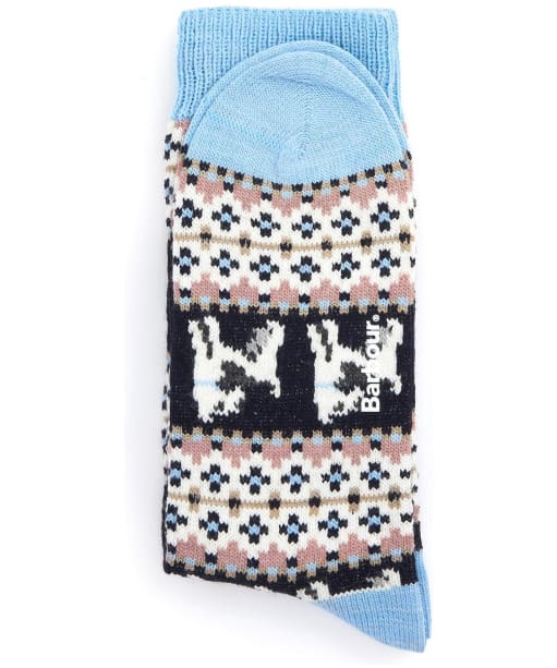 Women’s Barbour Terrier Fairisle Socks - Navy / Pink