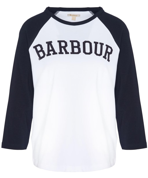 Women's Barbour Northumberland T-shirt - White / Navy 2