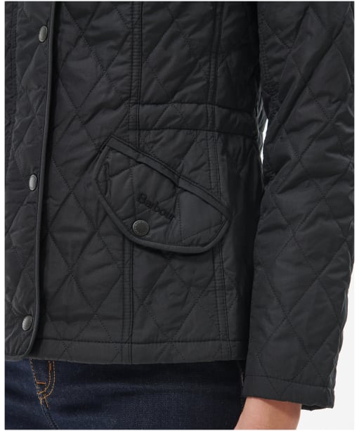 Barbour Women's Millfire Hooded Quilted Jacket Black Size 14