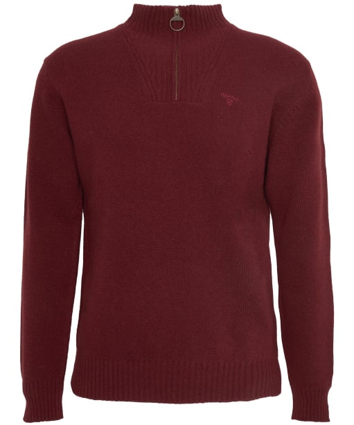 Men's Barbour Essential Wool Half Zip Sweater - Ruby