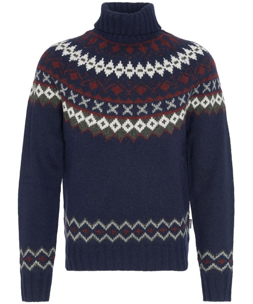 Men's Barbour Roose Fair Isle Rollneck - Navy