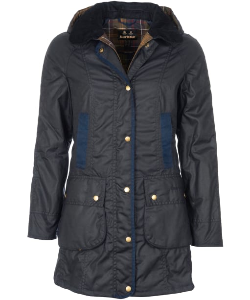 Women's Barbour Bower Waxed Jacket - Navy