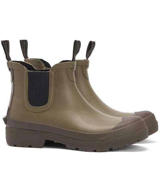 Men's Barbour International Storm Chelsea Wellington Boots - Olive / Olive