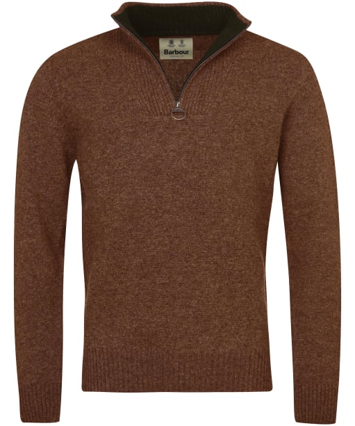 Men's Barbour Nelson Half Zip Sweater - Dark Sand