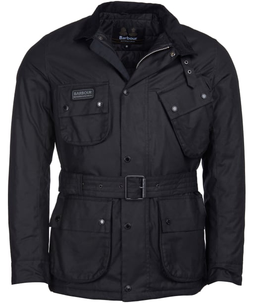 Men’s Barbour International Coloured SL International Waxed Jacket - Black