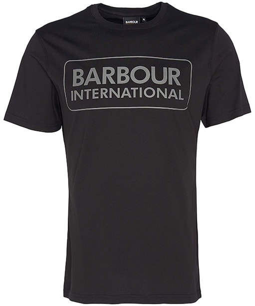 Men's Barbour International Essential Large Logo T-Shirt - Black / Pewter