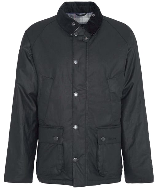 Men's Barbour Ambleside Waxed Jacket - BLACK/BLUE GRANI