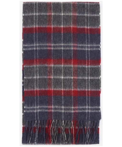 Barbour Tartan Cashmere Wool Mix Scarf - Blue Granite