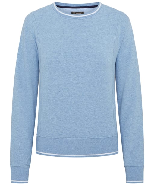 Women's Ariat Tedstock Crew Neck Sweatshirt - Light Blue Heather