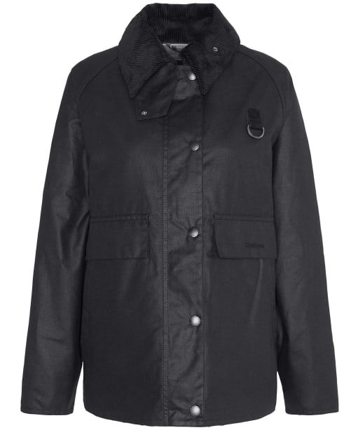 Women's Barbour Spey Waxed Jacket - Black / Modern Tartan