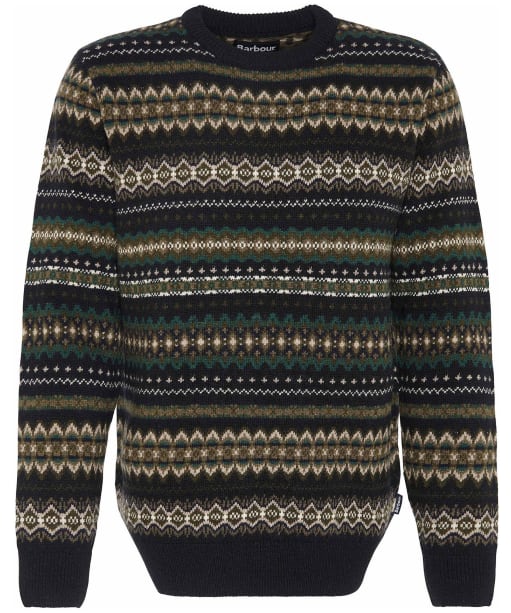 Men's Barbour Case Fairisle Crew Neck Jumper - Black Marl