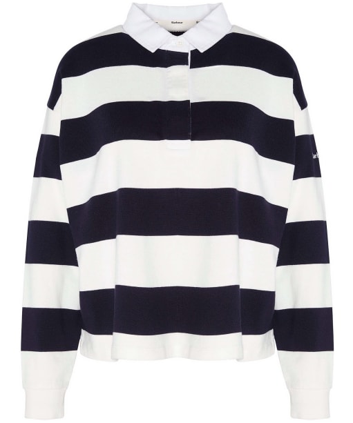 Women's Barbour Marsden Oversized Rugby Top - Navy Stripe