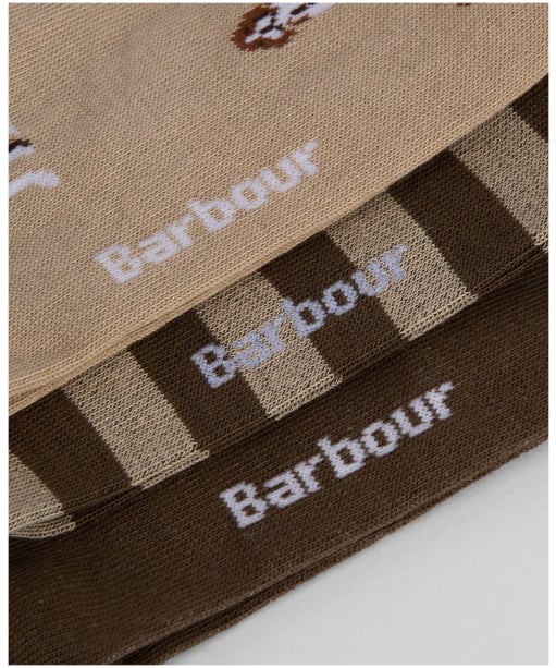 Men's Barbour Beagle Dog Socks Gift Set - Washed Stone