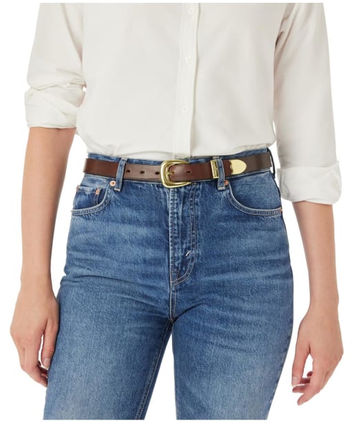 Women's R.M. Williams Cate Belt - Brass Buckle - Light Chocolate