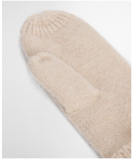 Women's Barbour Elsdon Knitted Mittens - Eggshell