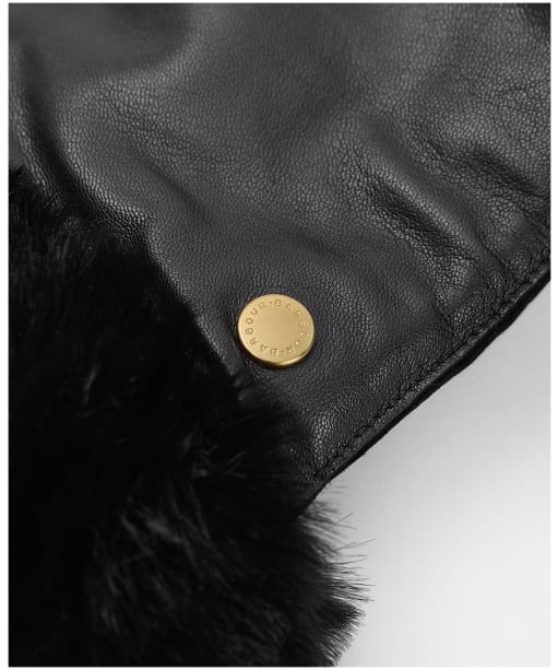 Women's Barbour Daniella Leather Mittens - Black