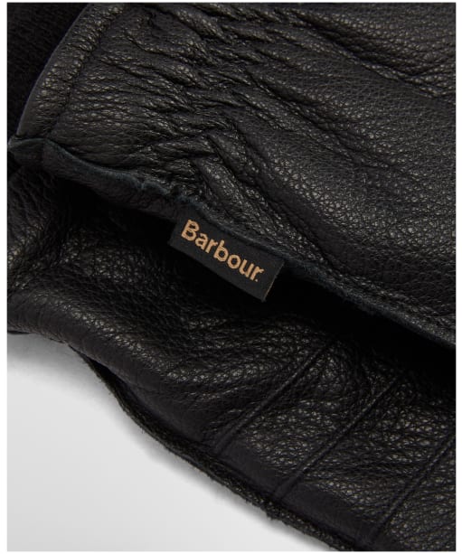 Men's Barbour Highfield Leather Gloves - Black