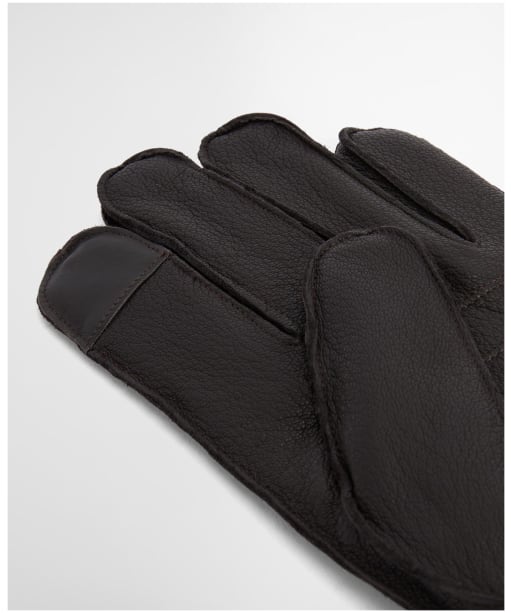 Men's Barbour Highfield Leather Gloves - Dark Brown