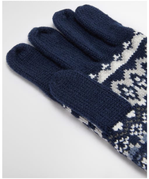 Men's Barbour Marlow Fair Isle Knitted Gloves - Navy