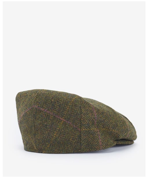 Men's Barbour Wool Crieff Flat Cap - Olive / Purple / Yellow