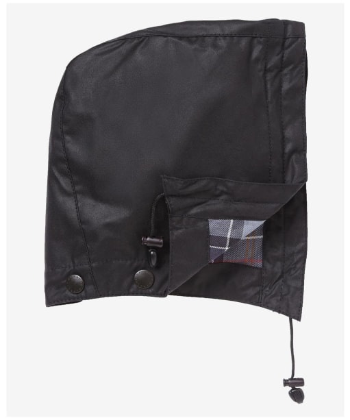 Barbour Waxed Cotton Hood - Black | Modern Tartan