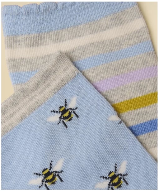  Women's Joules Everyday Sock - 2 Pack - Blue Bee
