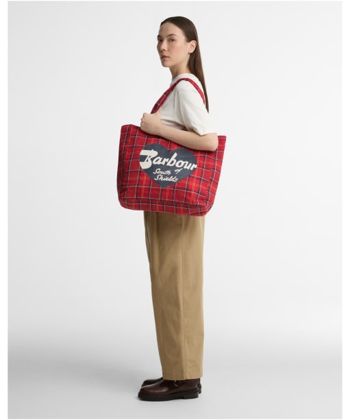 Women's Barbour Heart Tote Bag - CARDINAL/BLACK