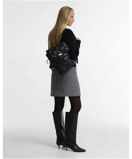 Women's Barbour International Soft Quilt Hoxton Backpack - Black