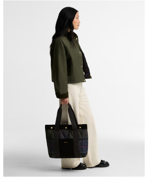 Women's Barbour Healy Tartan Tote Bag - Shadow Classic Tartan