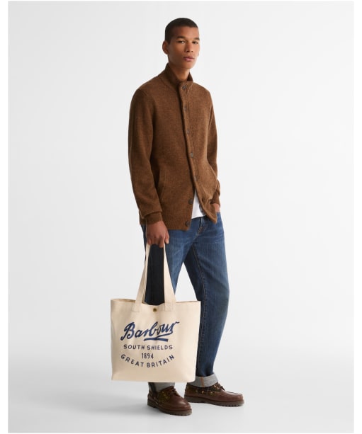 Barbour Script Tote Bag - Deep Blue