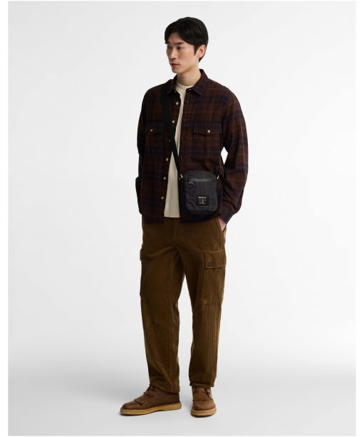 Barbour Field Tartan Waxed Crossbody Bag - Dark Classic Tartan