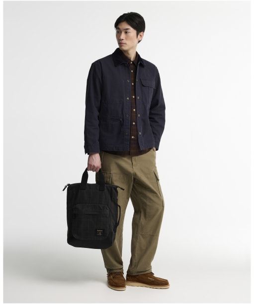 Barbour Field Tartan Waxed Backpack - Dark Classic Tartan