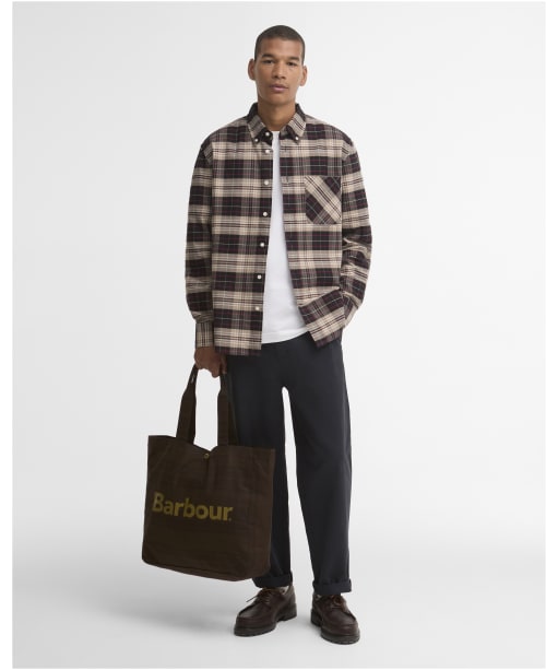  Barbour Overdyed Telfield Tartan Tote Bag - Overdyed Muted Tartan