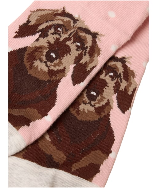 Women's Joules Everyday Sock - 2 Pack - Pink / Grey Dog