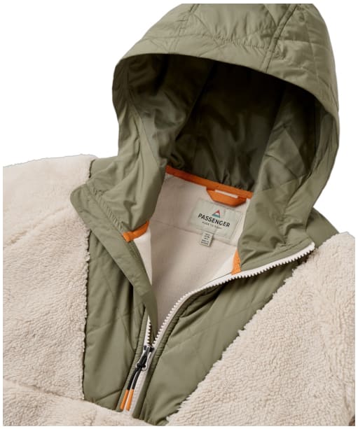 Women's Passenger Clothing Beaumont Recycled Sherpa Hooded Fleece 2.0 - Vintage White