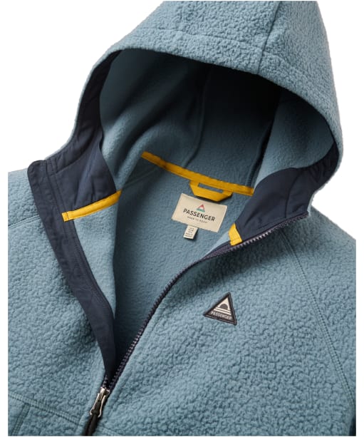 Women's Passenger Clothing Home Full Zip Recycled Hooded Sherpa Fleece - Stormy Blue